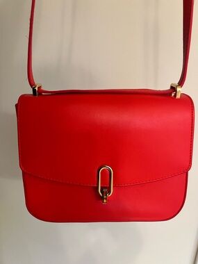 Target Red Crossbody Bag with Gold Accent
